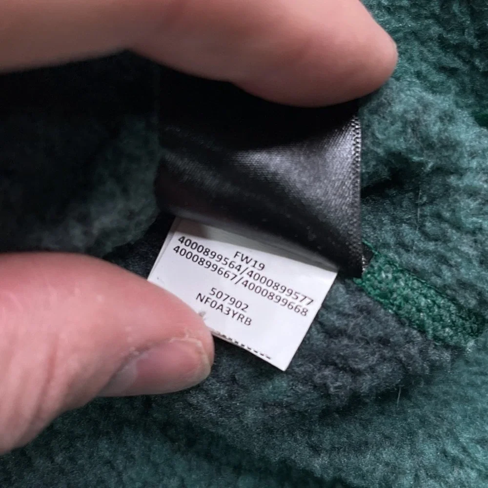 North Face Sweater Mens Small Green Plaid Gordon Lyons Fleece Half Zip Pullover‎